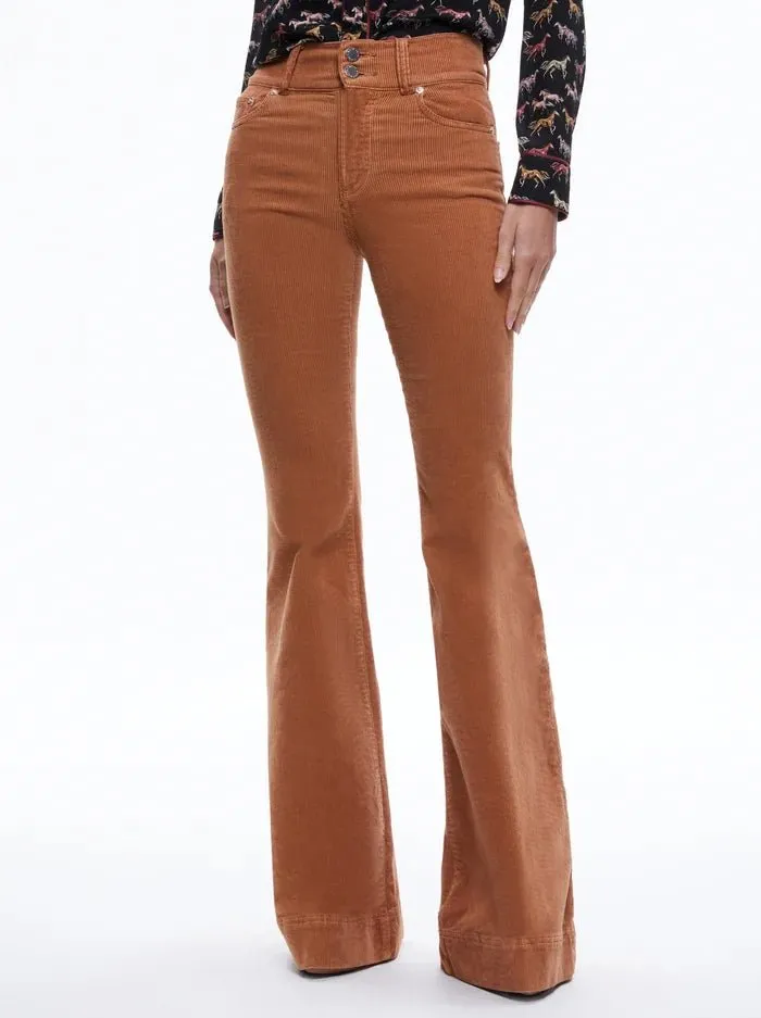 Alice   Olivia Beautiful High Rise Bell in Camel