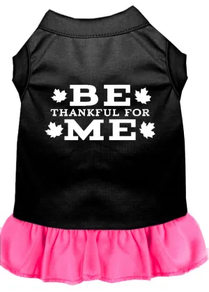 Be Thankful For Me Screen Print Dress Black With Bright Pink Xl