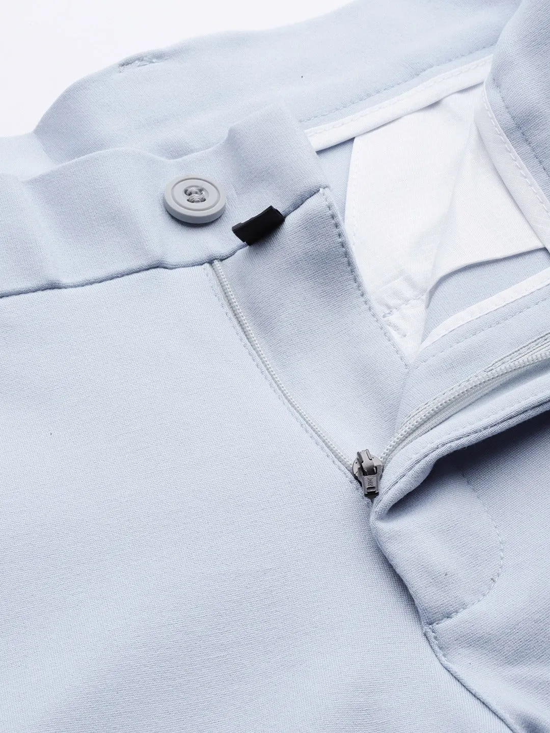 Blue: Wrinkle Free Stretchable Knitted Chinos