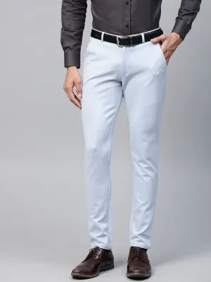 Blue: Wrinkle Free Stretchable Knitted Chinos