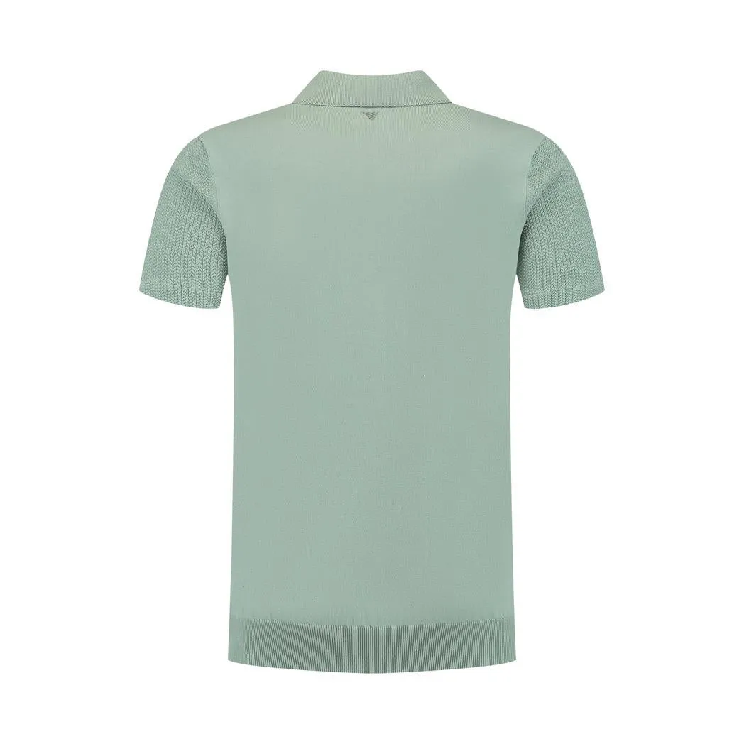 Braided Knitwear Polo Army Green