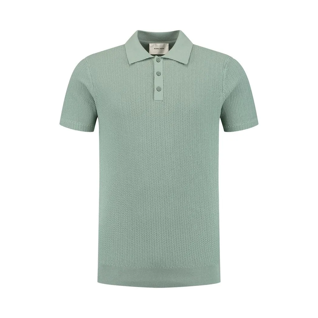 Braided Knitwear Polo Army Green