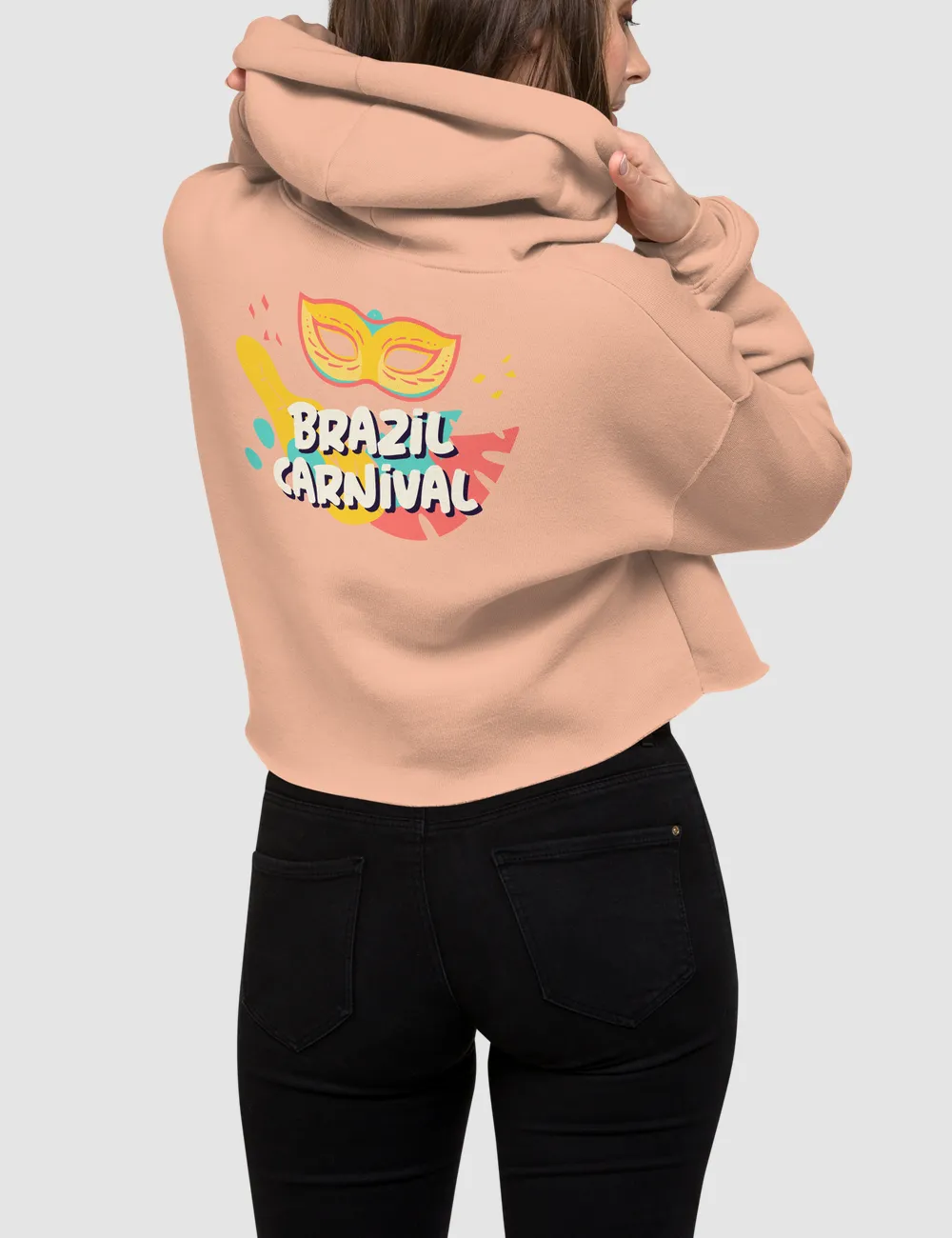 Brazil Carnival | Back Print Crop Hoodie
