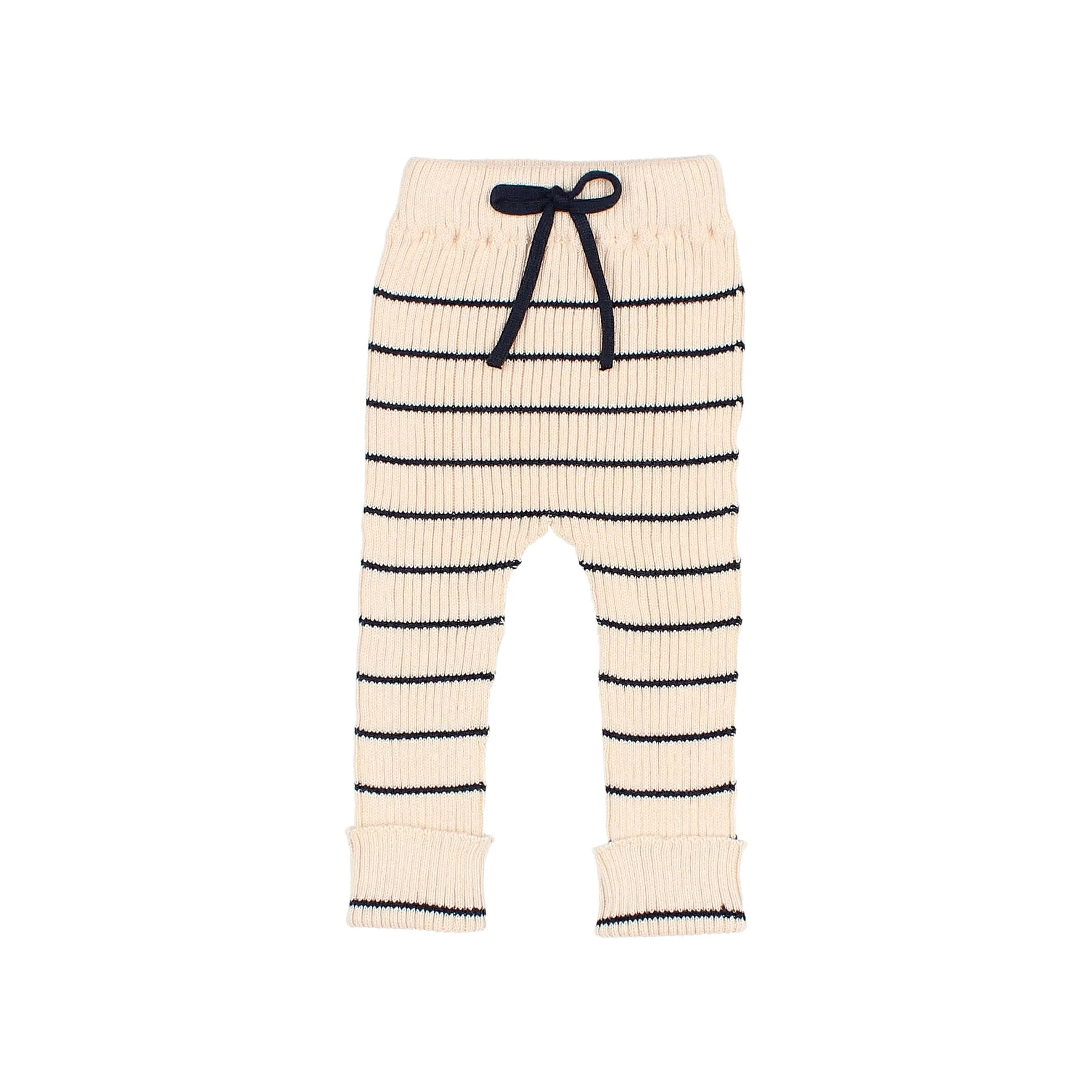 Buho Baby Ecru/Navy Rib Knit Sweater   Pant Set
