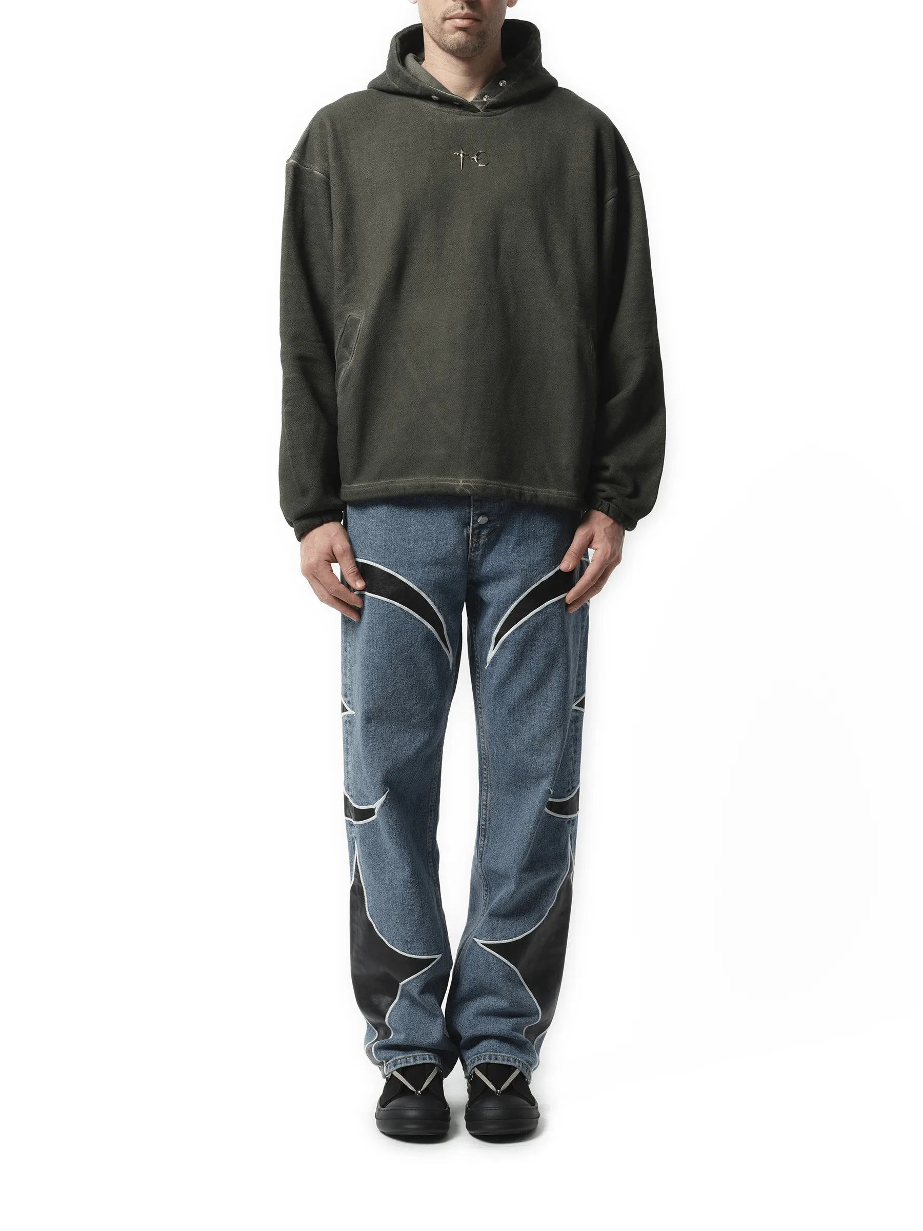 Color Emblem Hoodie in Khaki