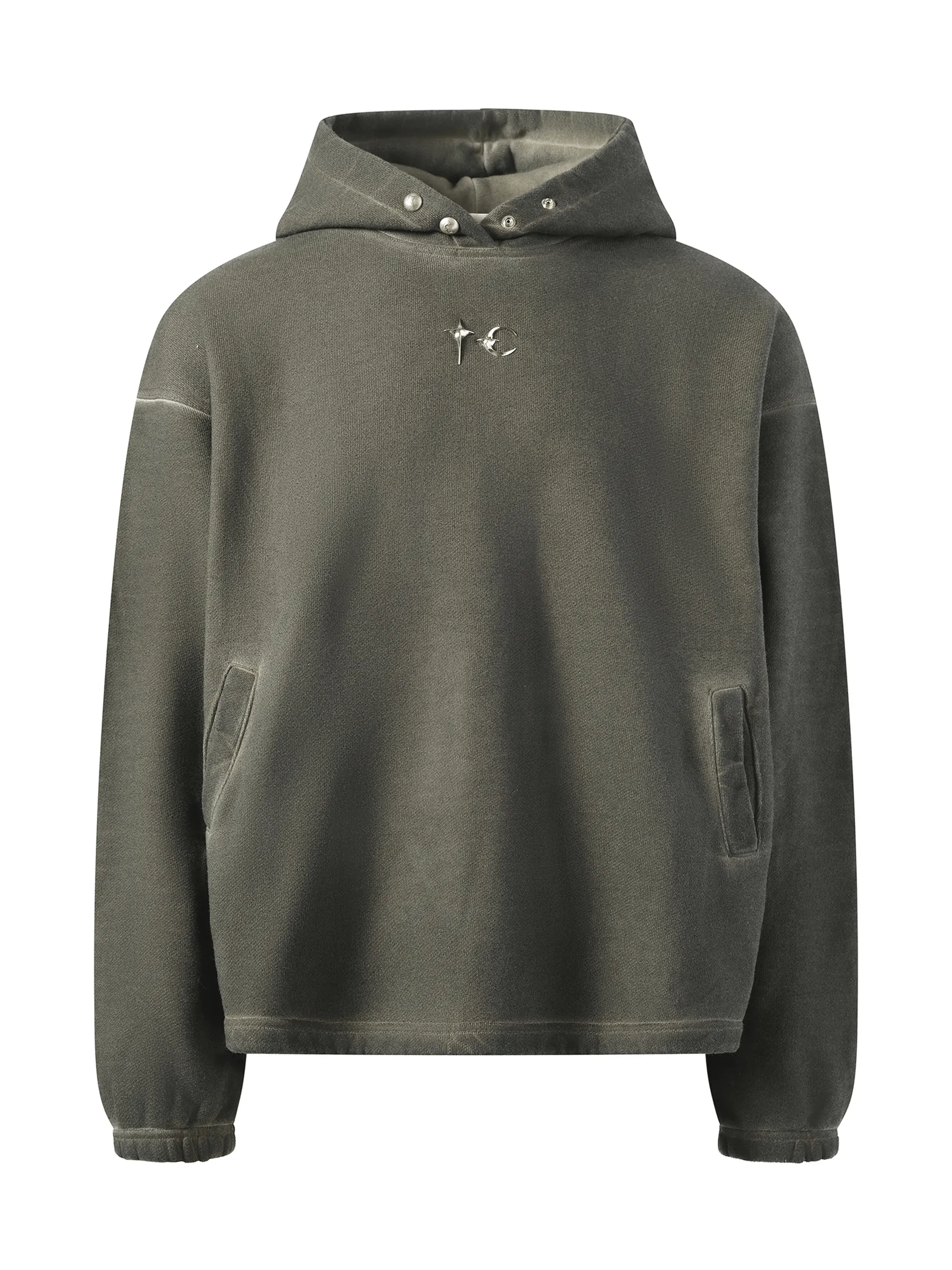 Color Emblem Hoodie in Khaki