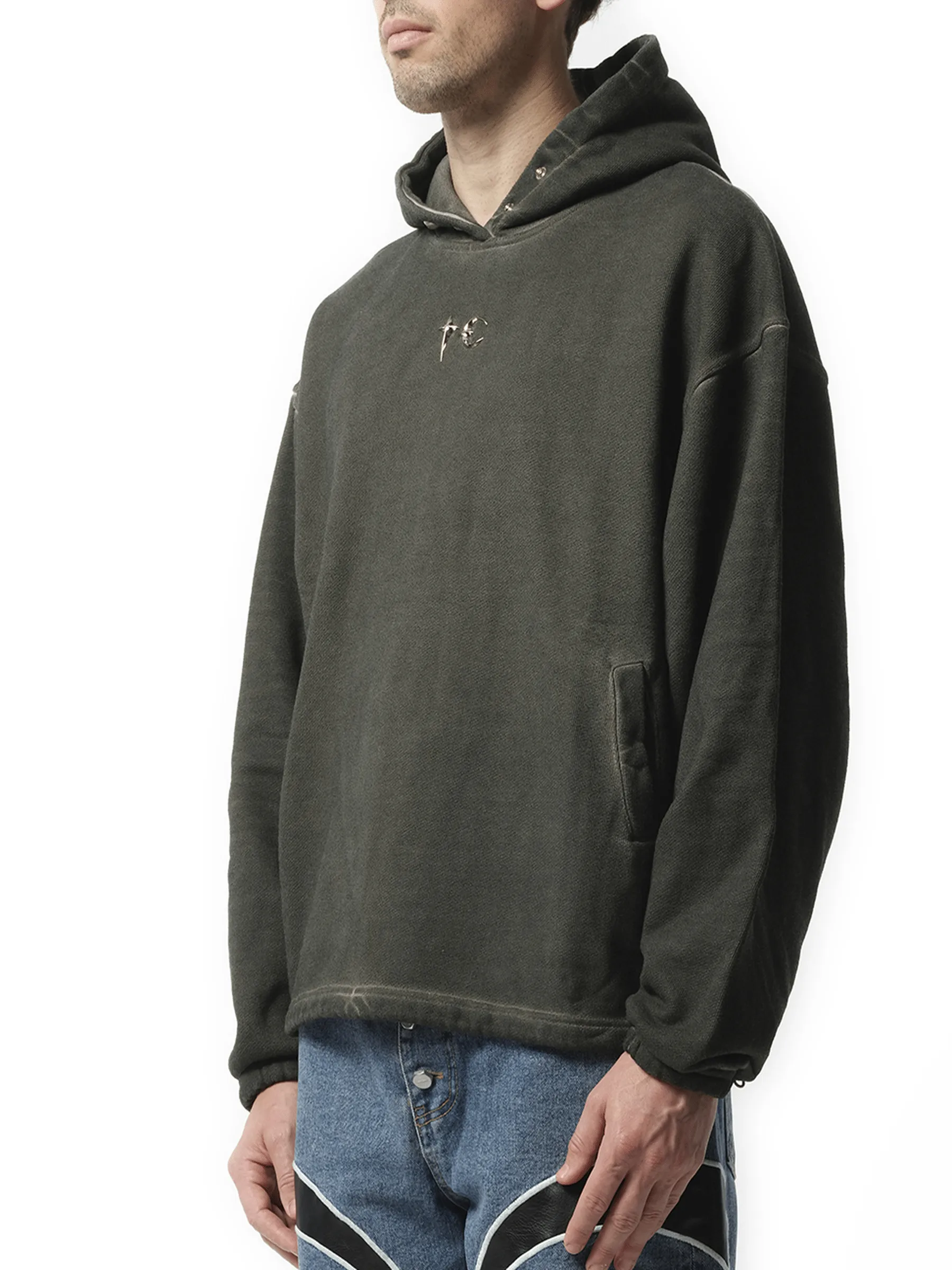 Color Emblem Hoodie in Khaki