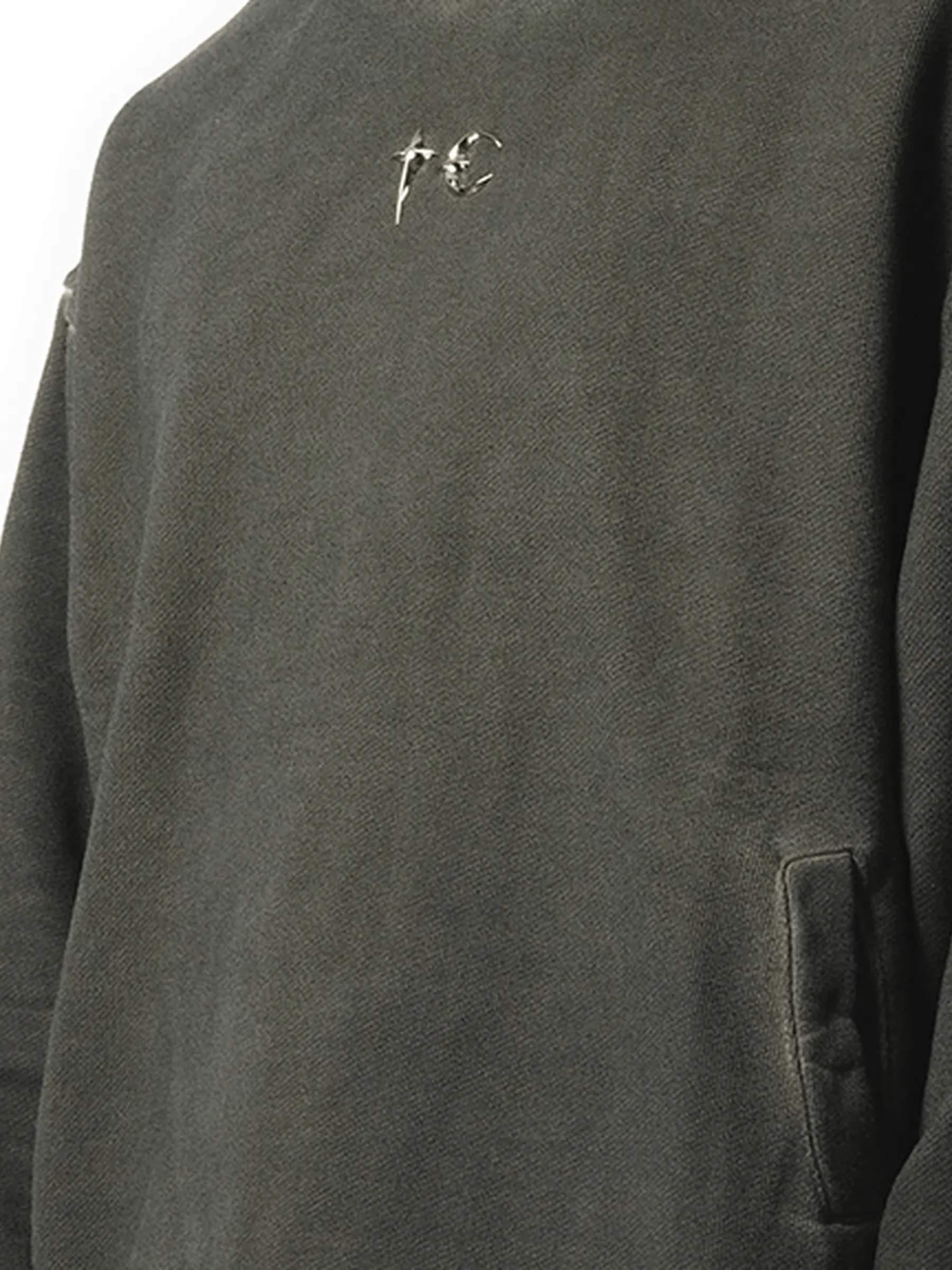 Color Emblem Hoodie in Khaki