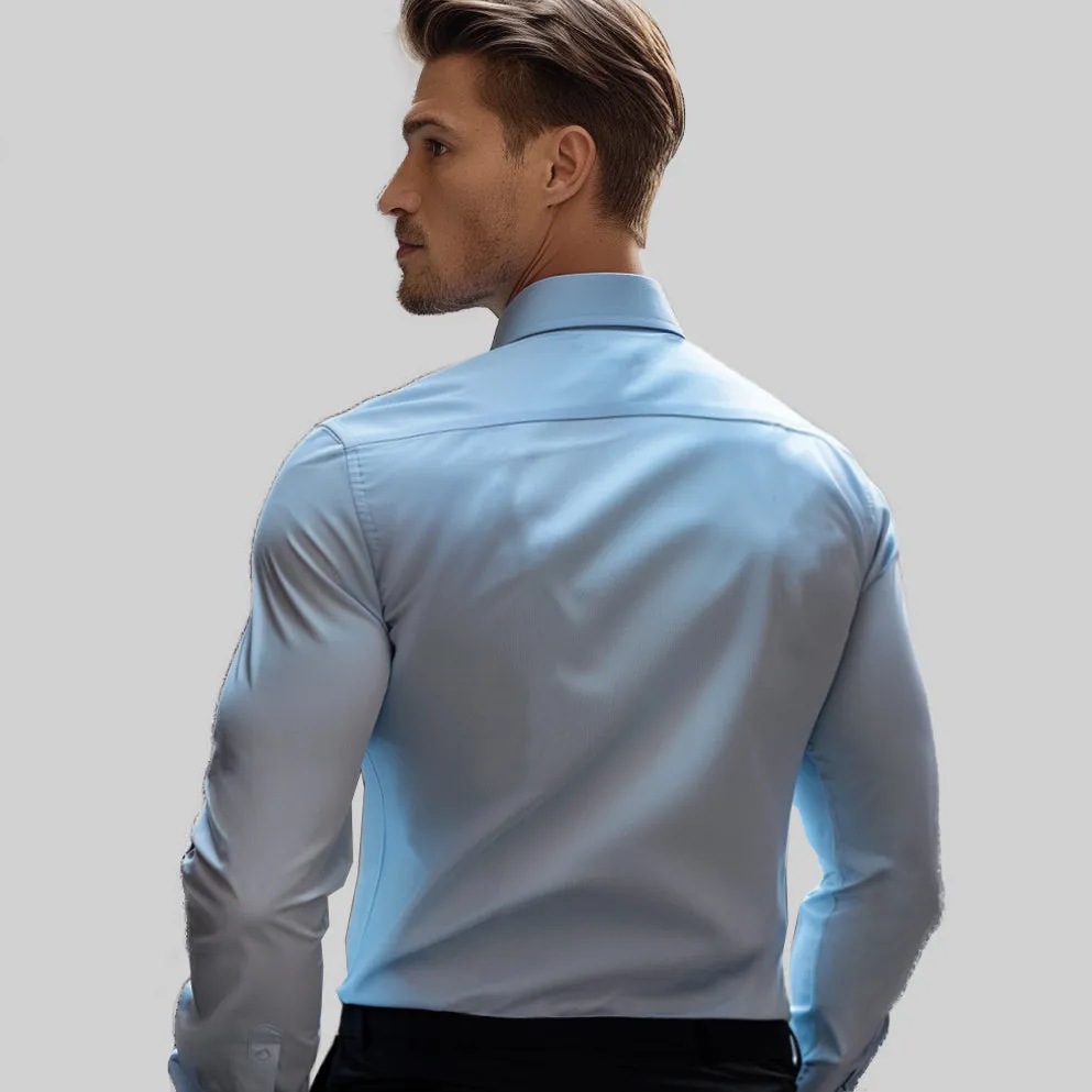 Cotton Button-Up Long Sleeves Dress Shirt