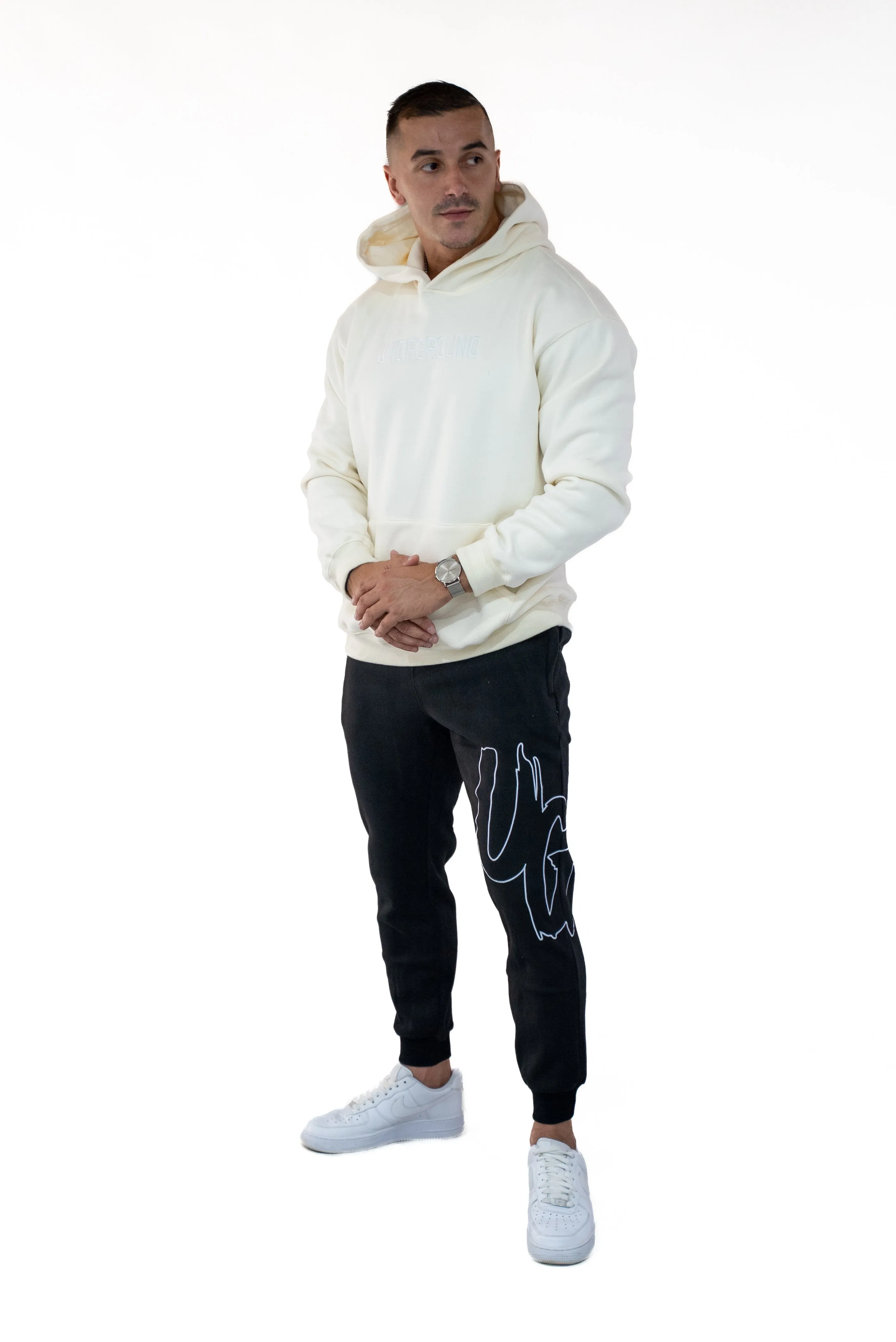 Cream/Off White Hoodie " Moving In Silence " Collection