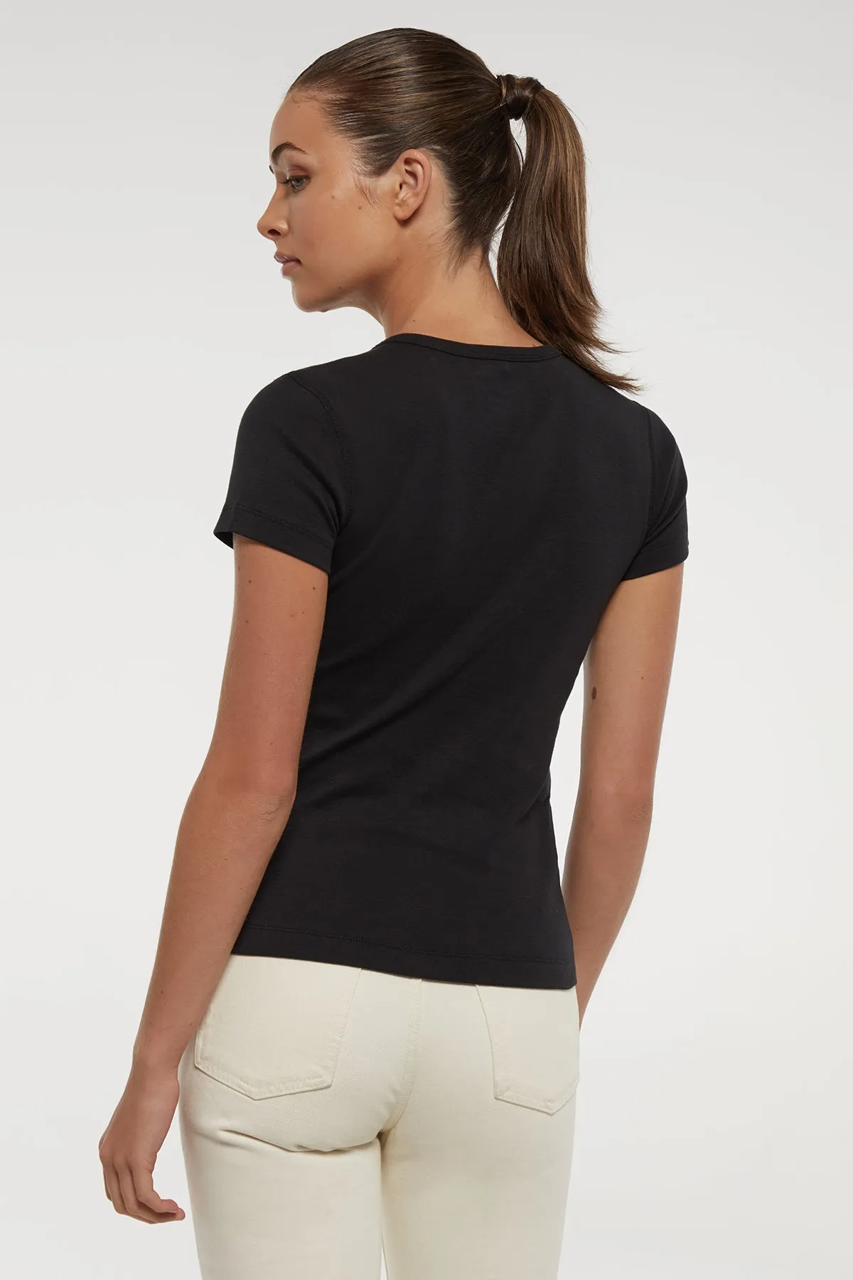Crew-Neck Short Sleeve Tee | Black