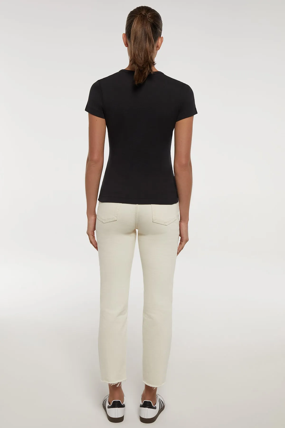 Crew-Neck Short Sleeve Tee | Black