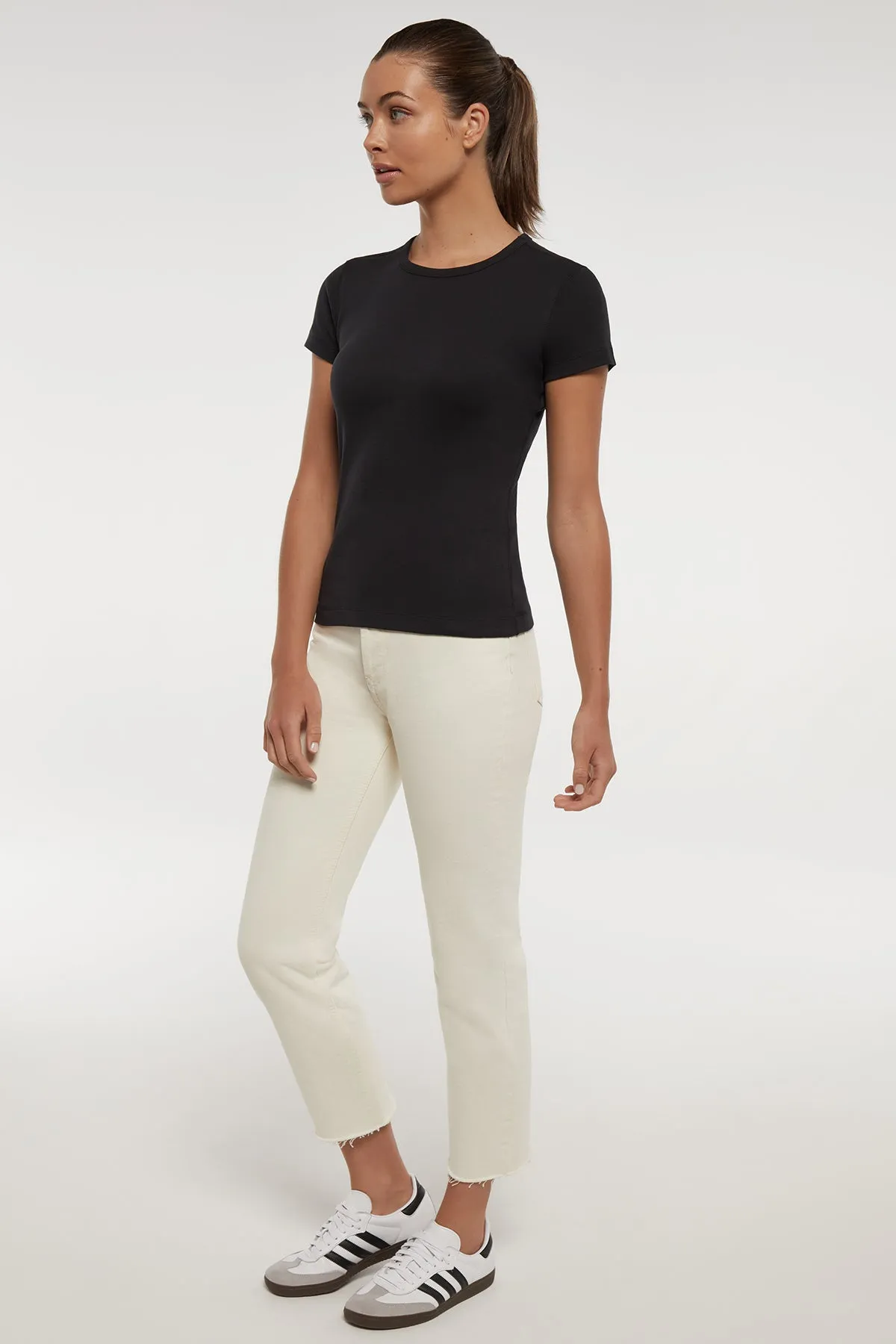 Crew-Neck Short Sleeve Tee | Black