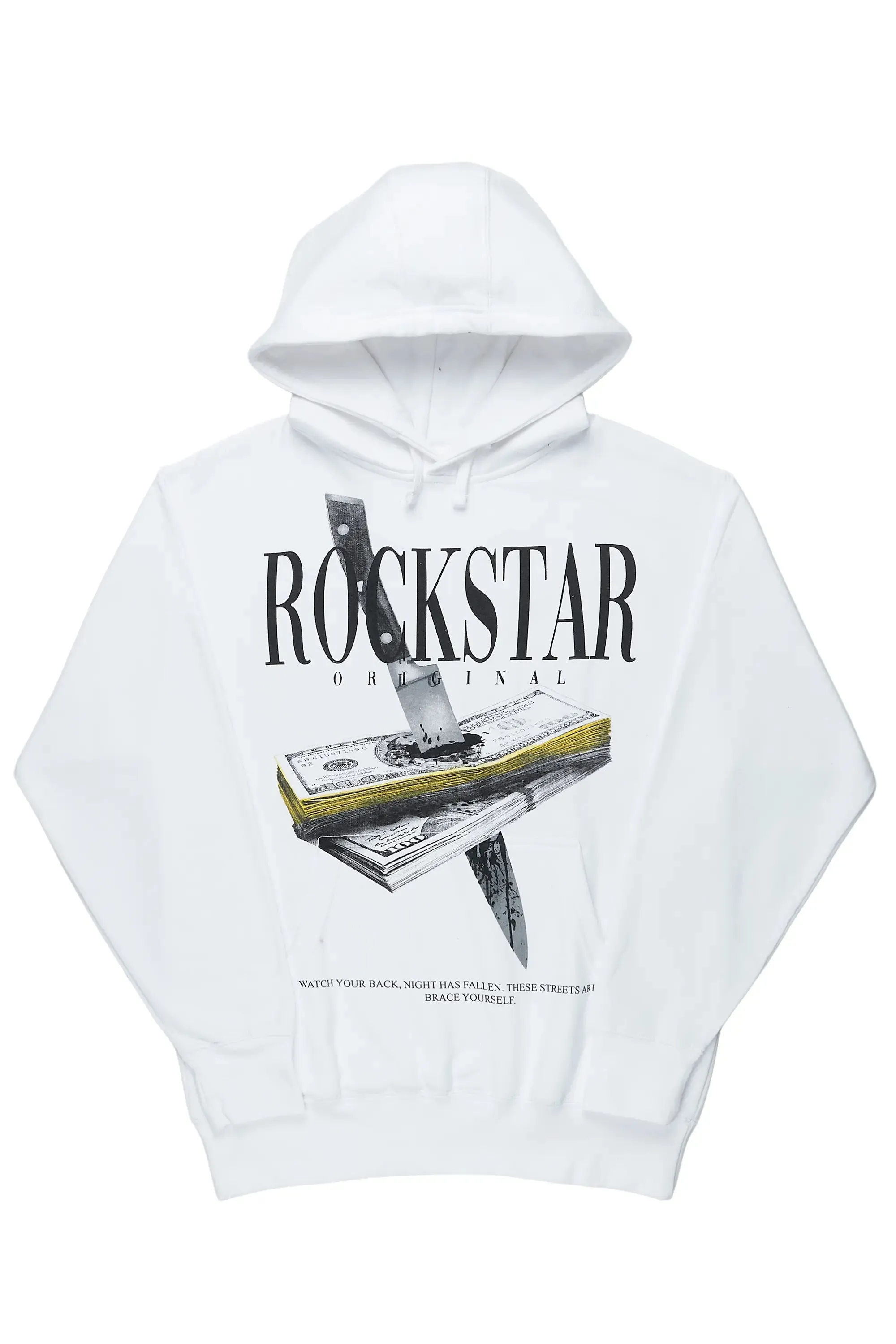 Dayte Nite White Graphic Hoodie