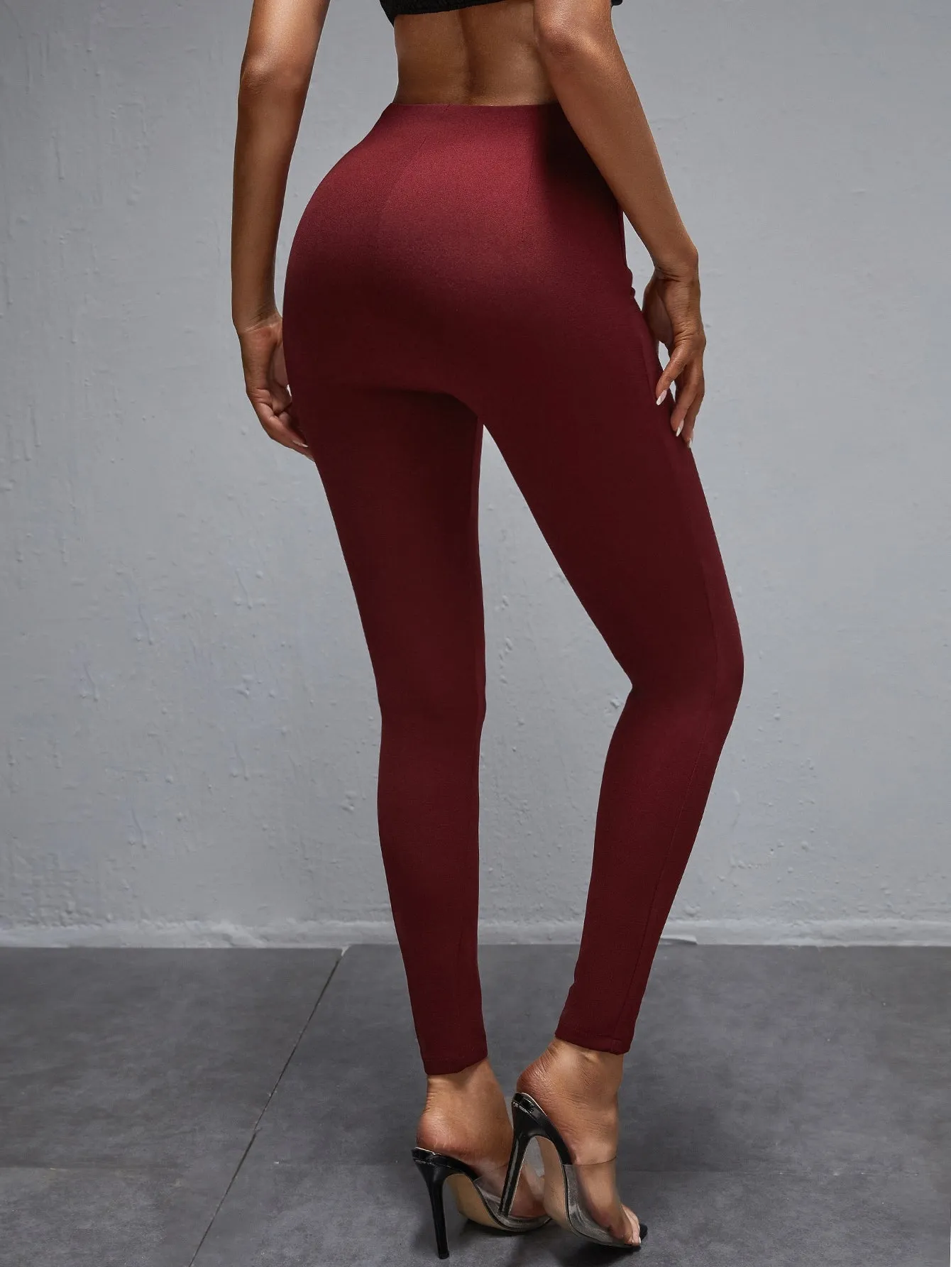 Elegant Plain High Waist Long Women Pants