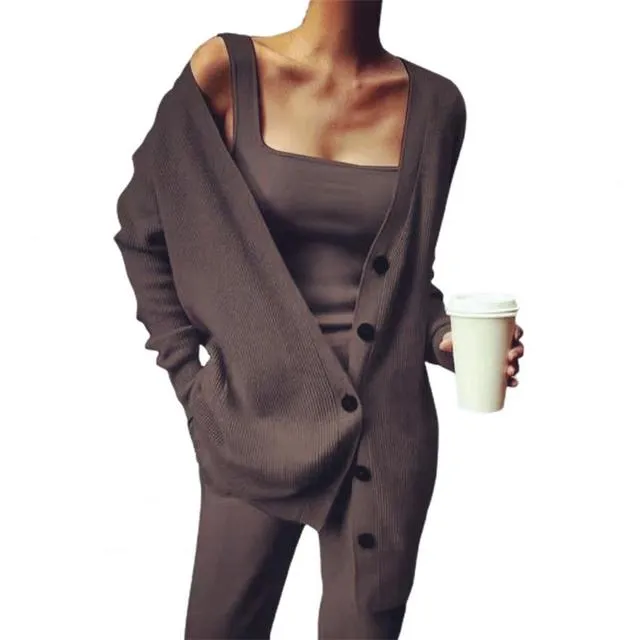 Elegant Three Piece Pants Set
