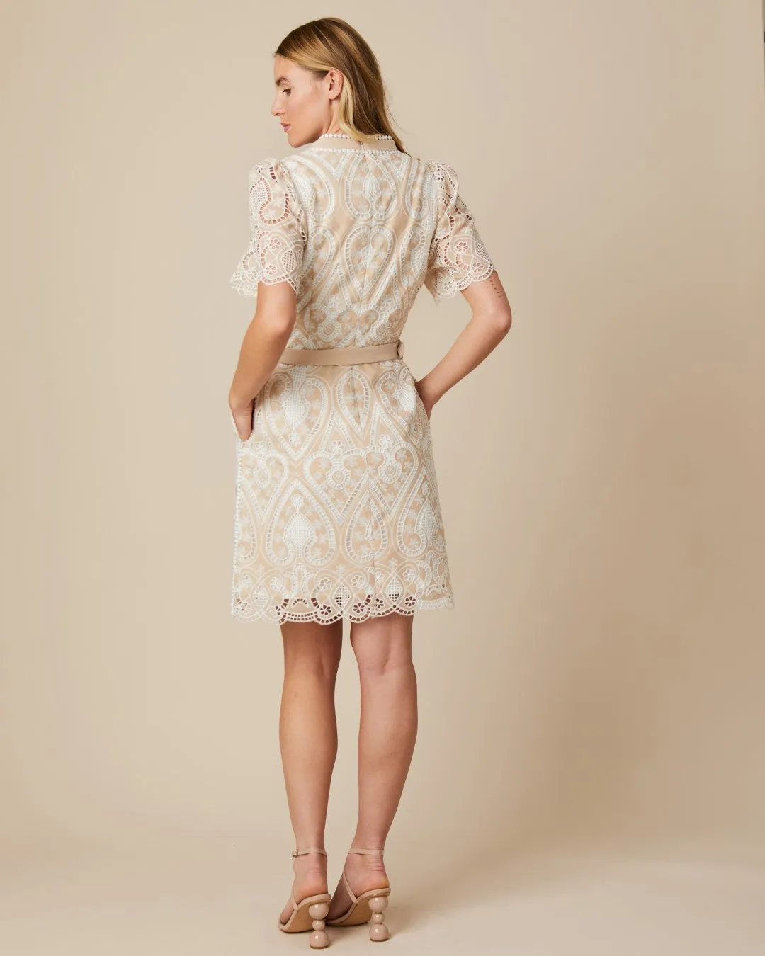 Fee G Serena Embroidered Anglaise Lace Dress