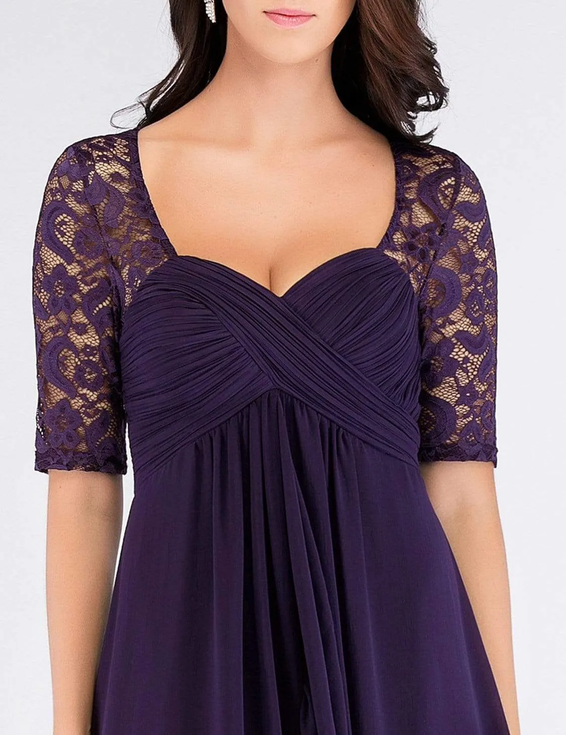 Half Sleeve Lace Women Long Mother Of The Bride Dress EZ07625