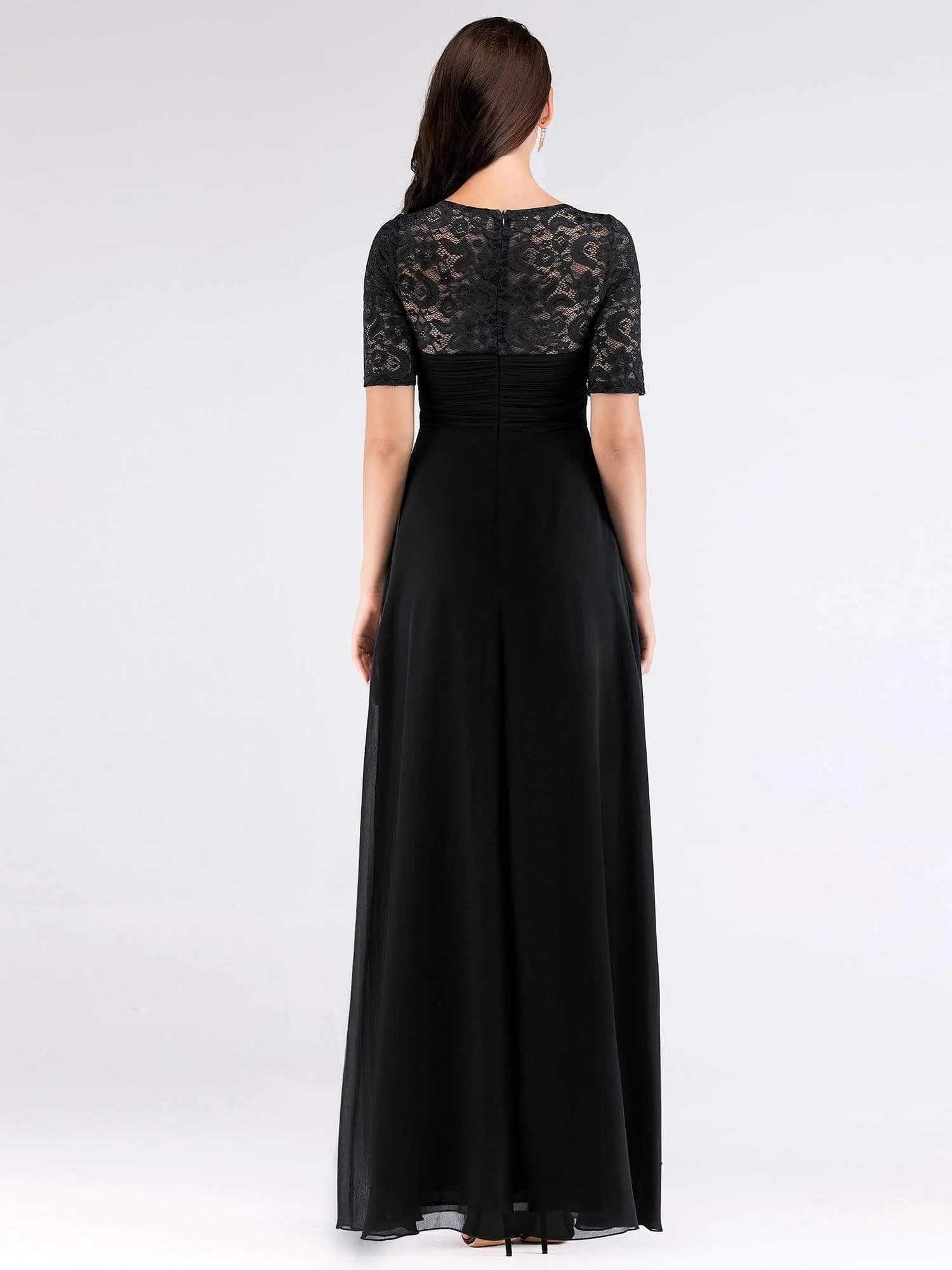 Half Sleeve Lace Women Long Mother Of The Bride Dress EZ07625