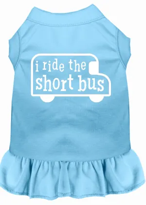 I Ride The Short Bus Screen Print Dress Baby Blue Xs