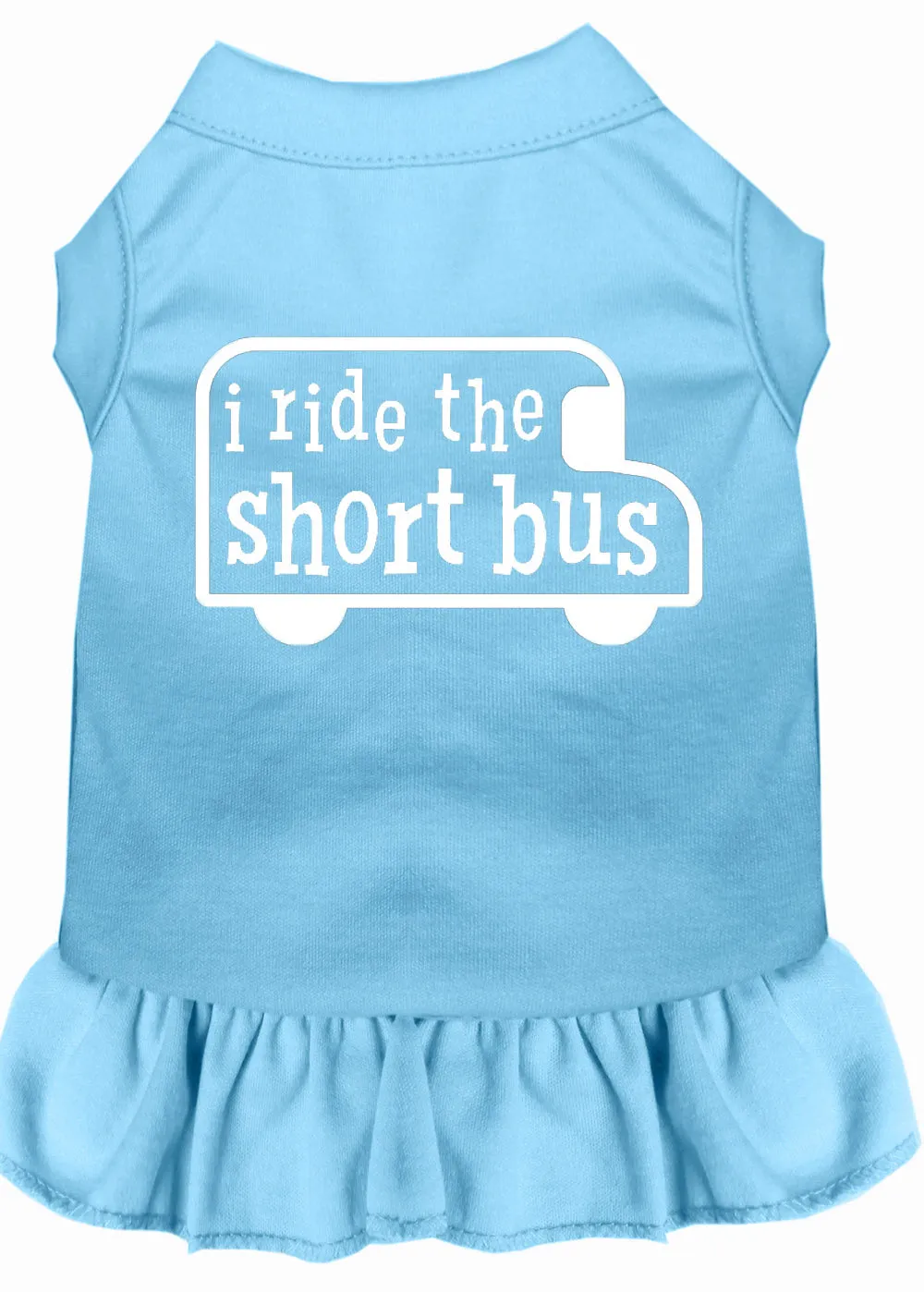 I Ride The Short Bus Screen Print Dress Baby Blue Xs