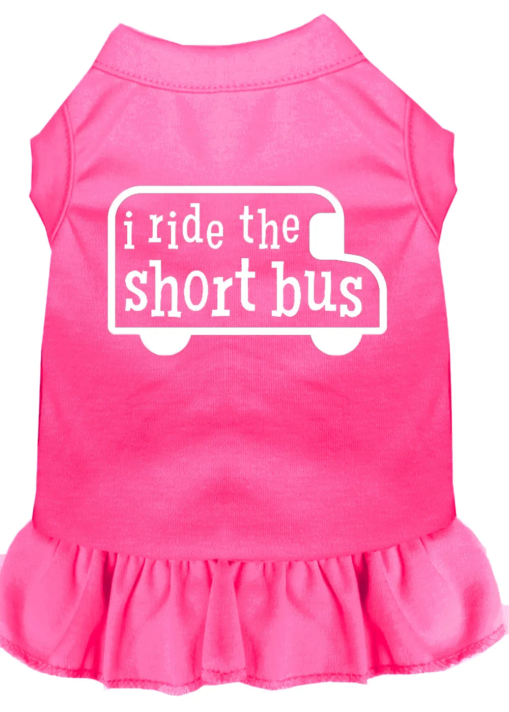 I Ride The Short Bus Screen Print Dress Bright Pink Xs