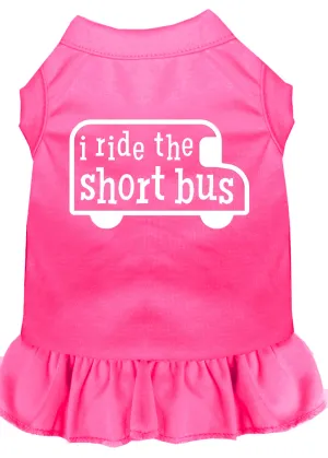 I Ride The Short Bus Screen Print Dress Bright Pink Xs