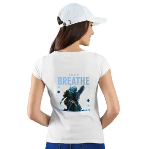 Just breath Womens cotton printed T-shirt