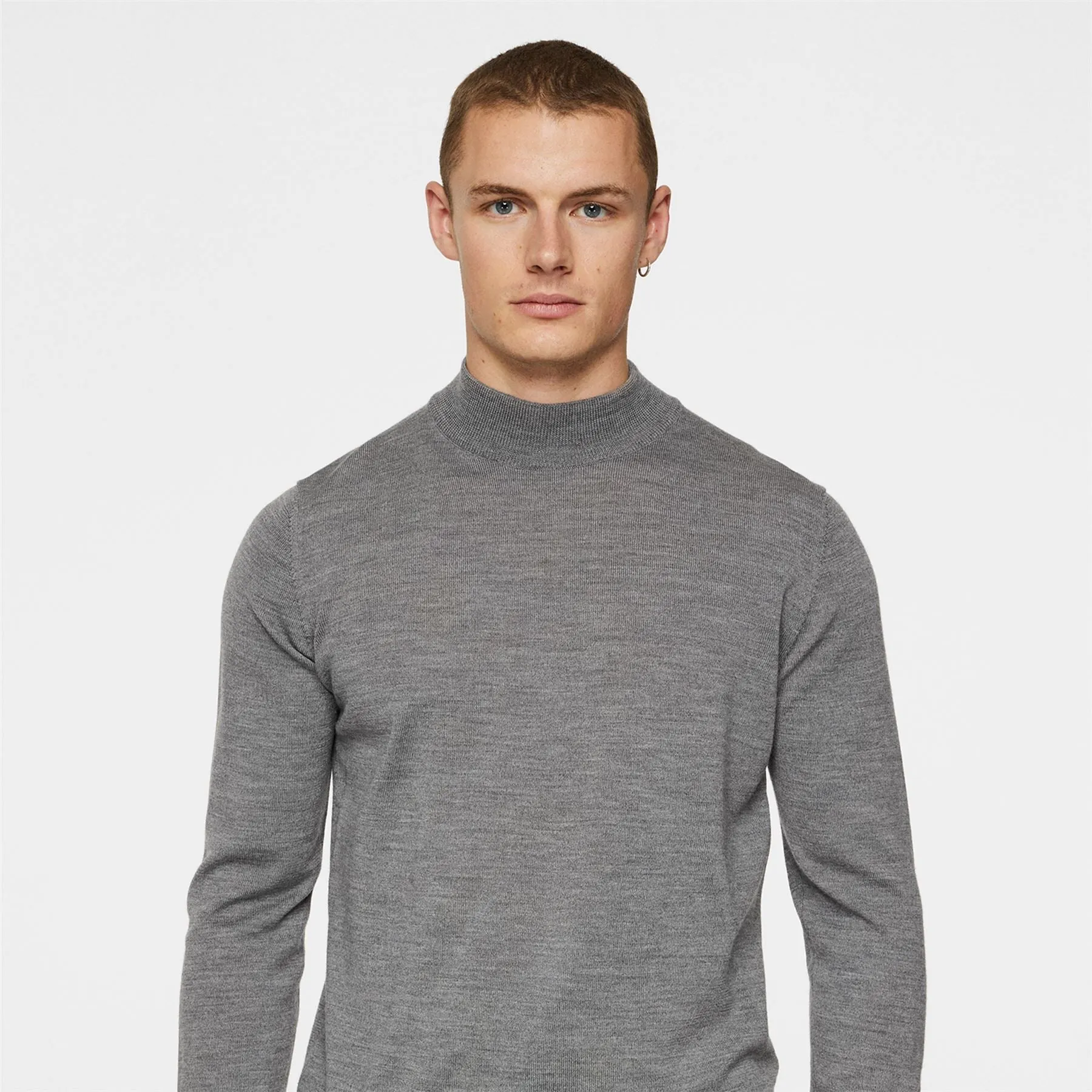 Korman Merino Turtle Neck Knit Mid Grey Melange - AW24