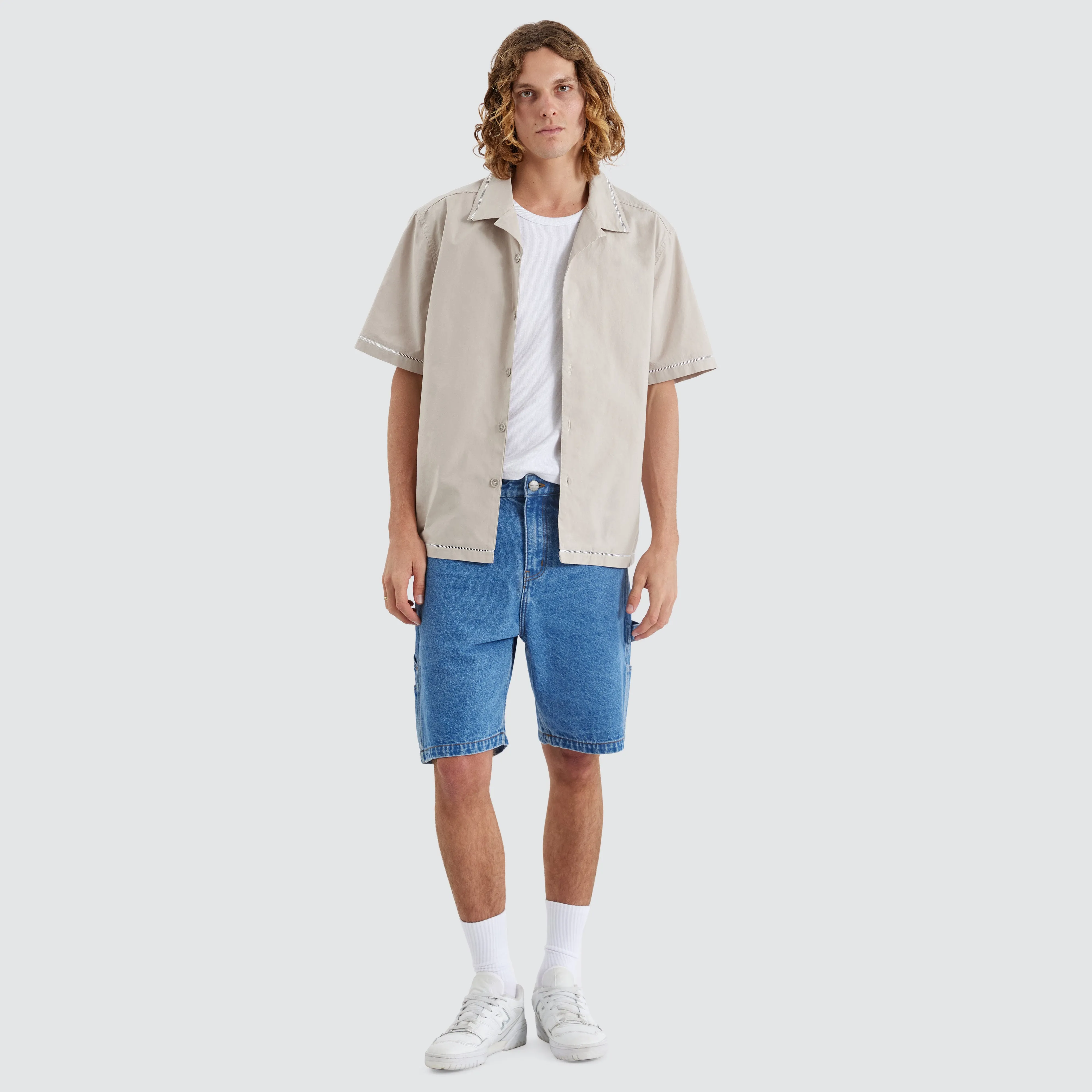 Ladder Resort Crop Shirt Light Taupe