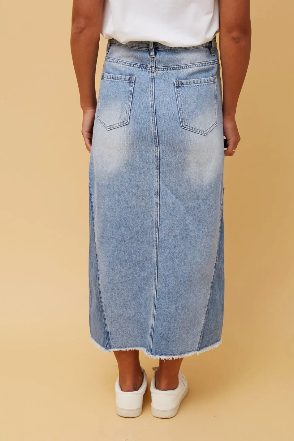 LIZBETH DENIM MIDI SKIRT