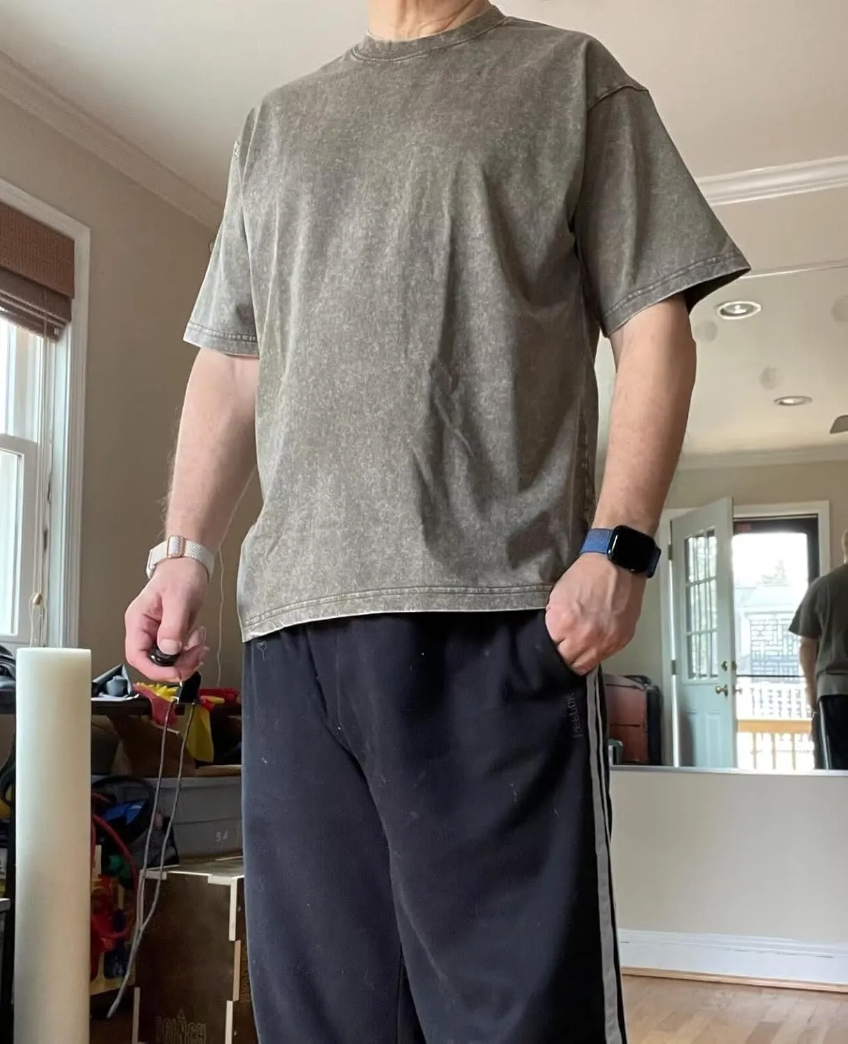 Mens Oversized Tshirts Pack of 4 Cotton Gym Vintage Tees Loose Fit Casual Summer Baggy Washed Unisex Tops LTX002