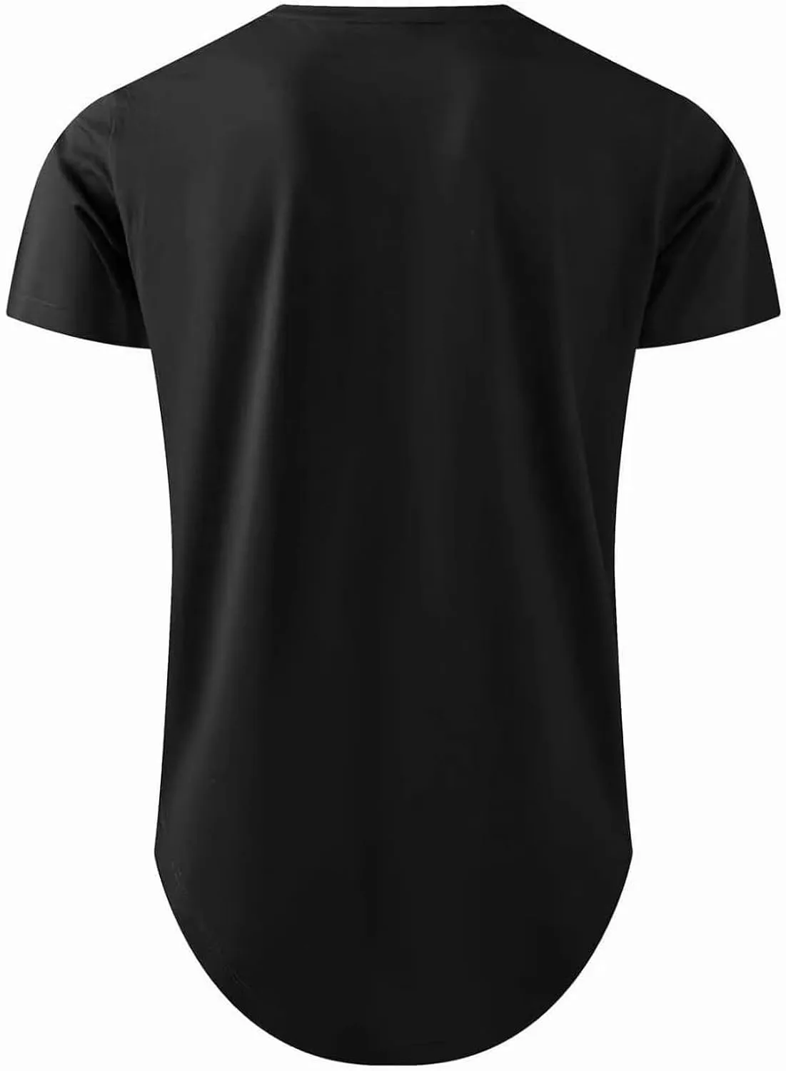 Mens T Shirts Casual Hipster Hip Hop Longline Crewneck Tee Shirts