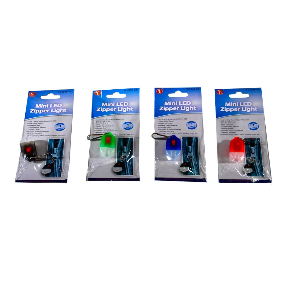 Mini Key Chain Flashlight Zipper Pull With LED Clip On Light Bright Torch Hook