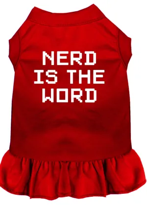 Nerd Is The Word Screen Print Dress Red Lg