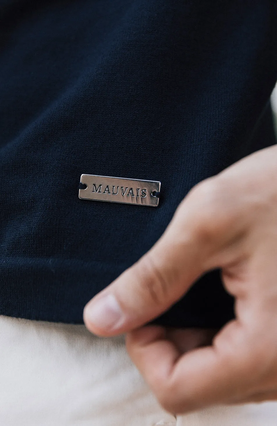 Newbury Slim Zip Polo in Navy