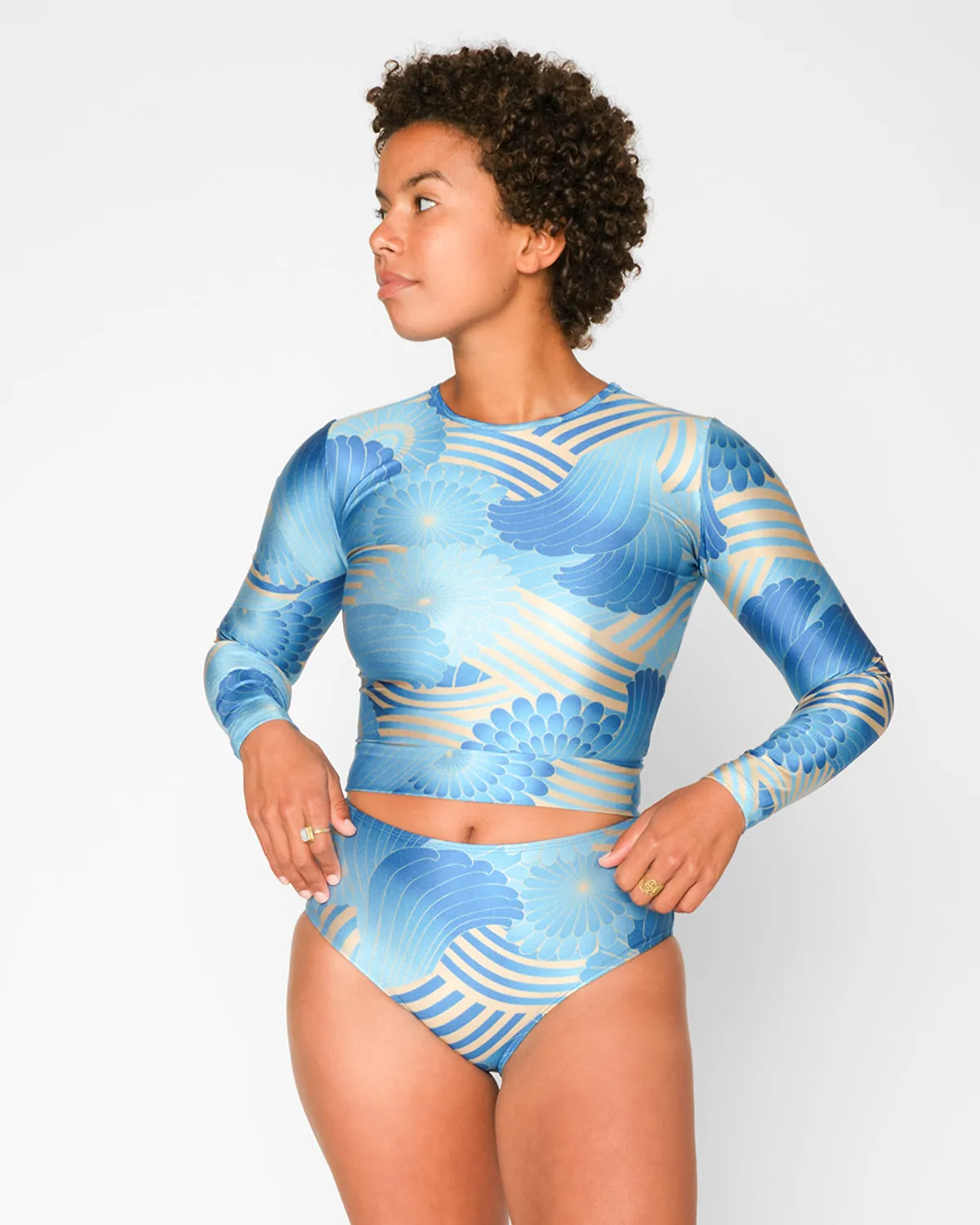 Palomar Crop Top Rashguard - Seaflower