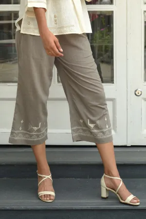 Rangsutra Bagh Cotton Grey Hand Embroidered Bottom
