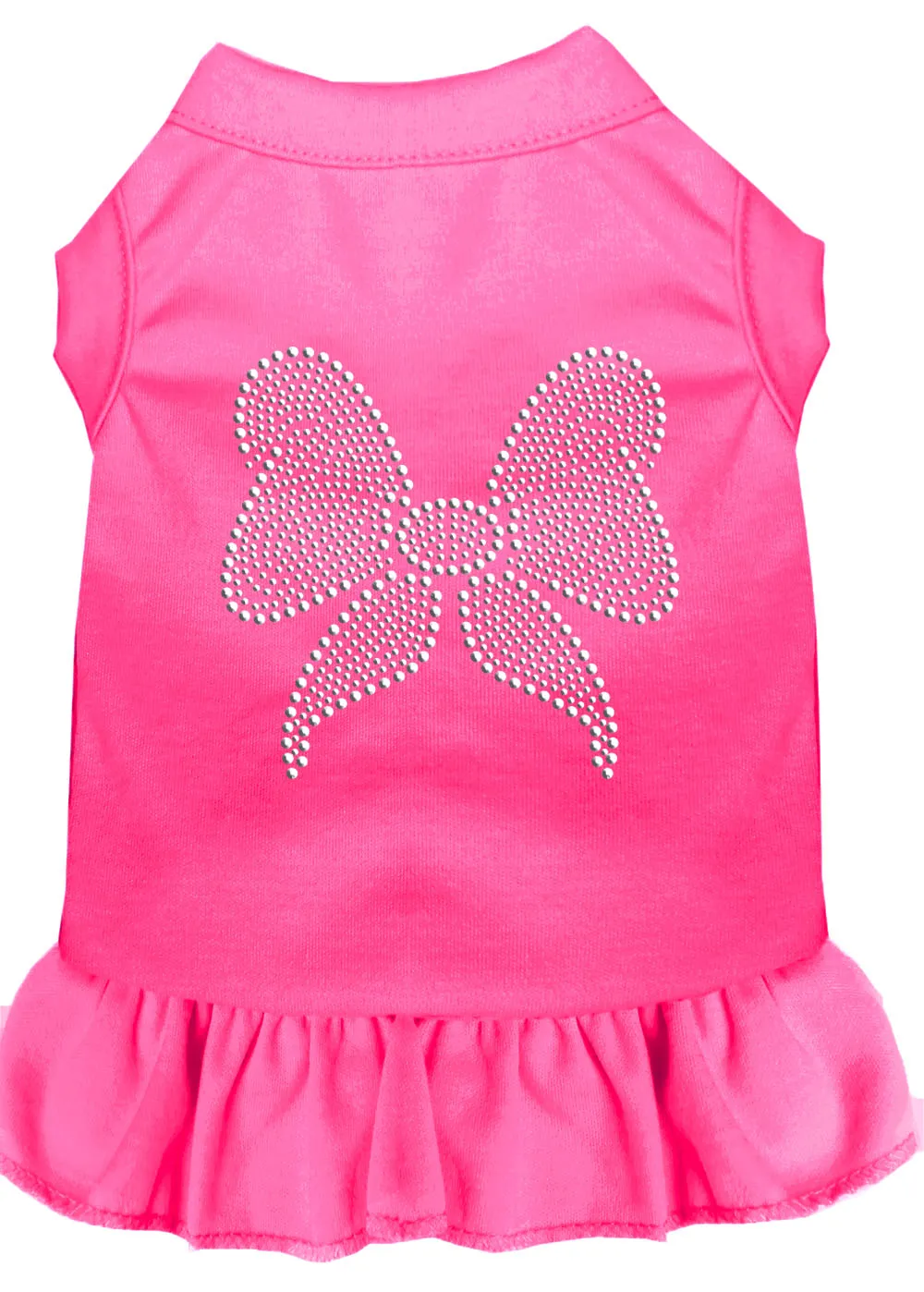 Rhinestone Bow Dress Bright Pink Lg