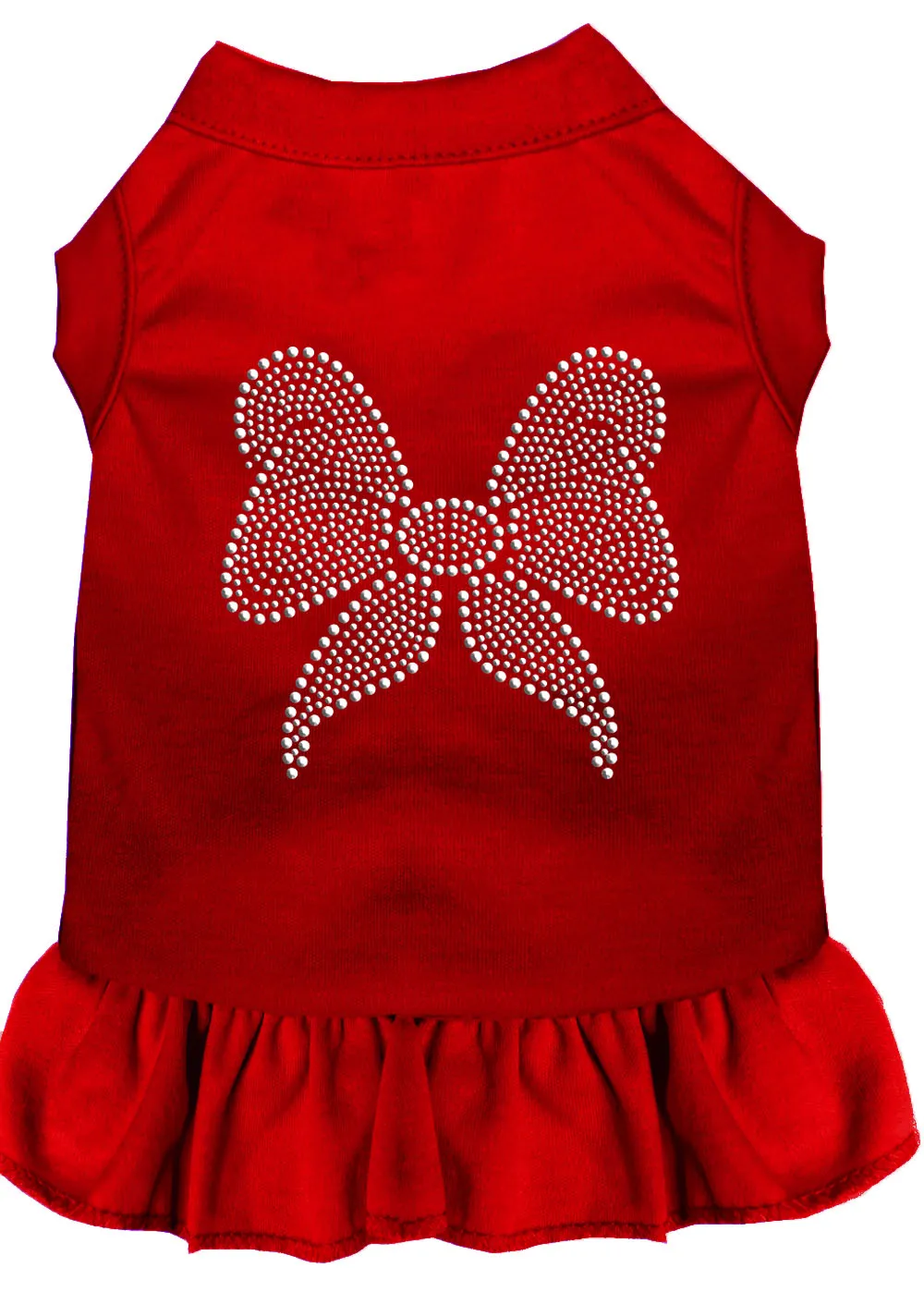 Rhinestone Bow Dress Red Xxl