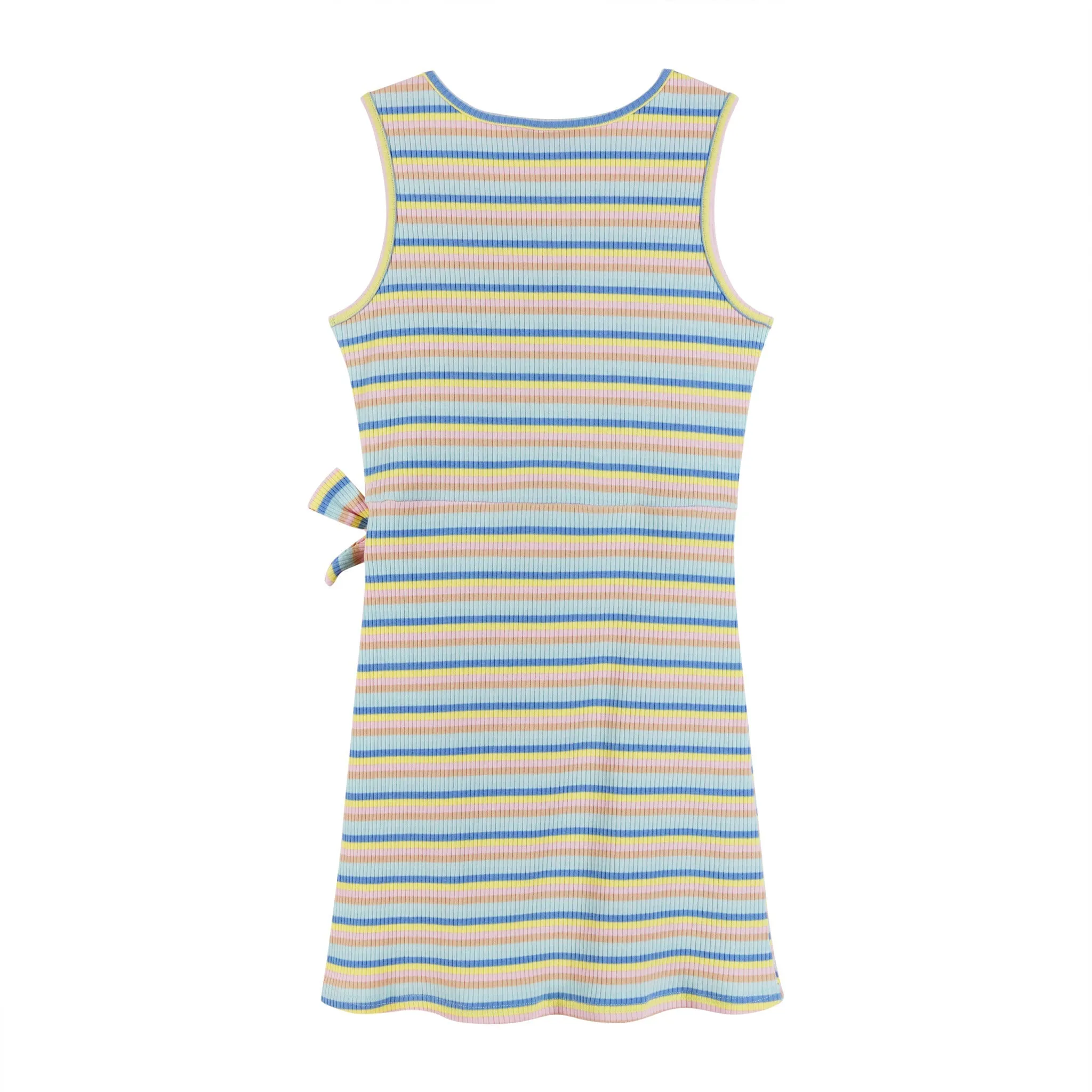 Rib Knit Faux Wrap Skirt (Size 7-14 Years) | Multicolor Stripe