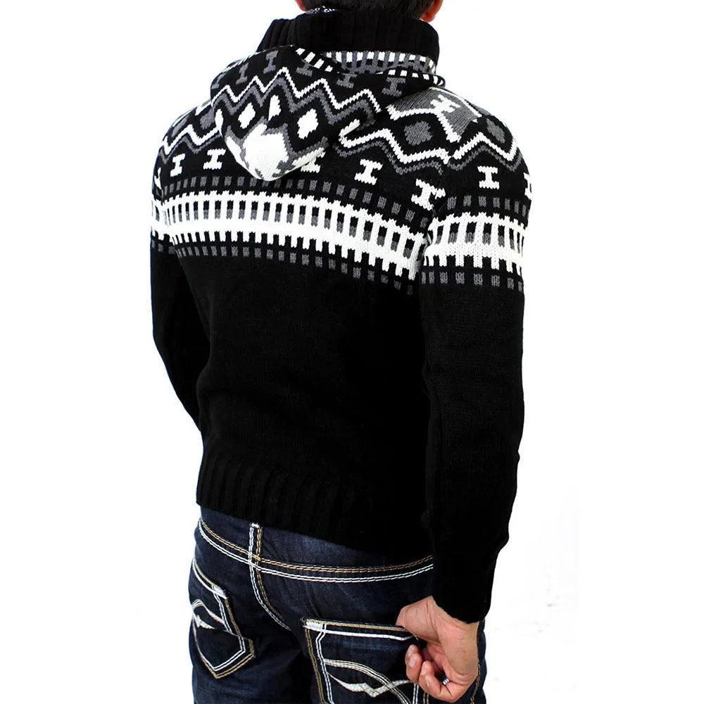 Round Neck Casual Personality Hooded Slim Knitted Sweater