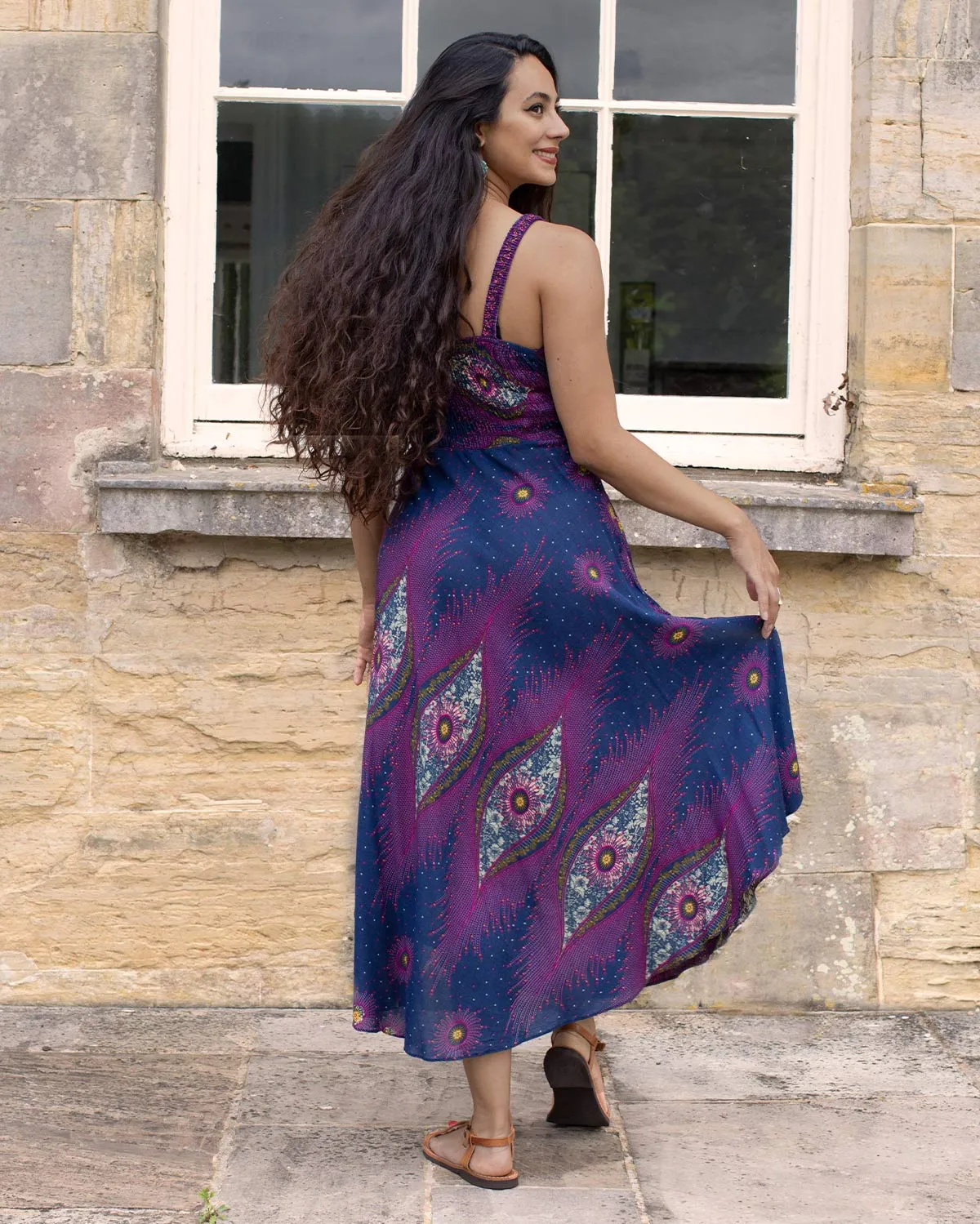 Shanti Bohemian Dress Navy Blue