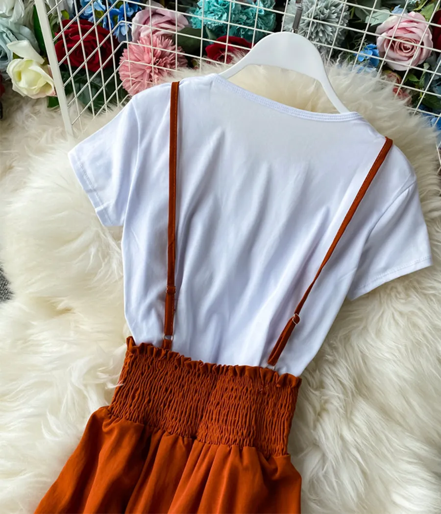 strap wide-leg pants   S133