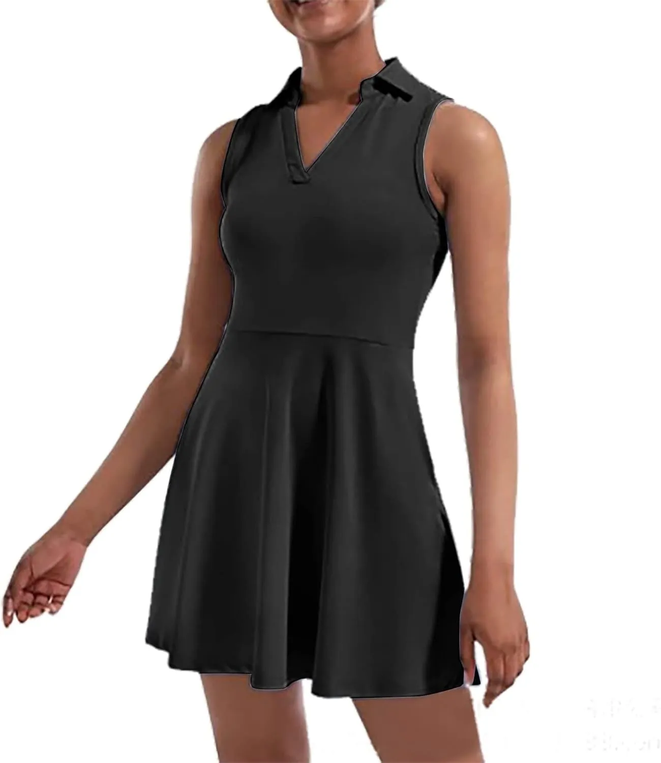 Tennis Dress Athletic Dress for Women Workout Dress with Built in Shorts and Bra Cutout Plus Size Dresses for Curvy Women