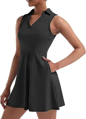 Tennis Dress Athletic Dress for Women Workout Dress with Built in Shorts and Bra Cutout Plus Size Dresses for Curvy Women