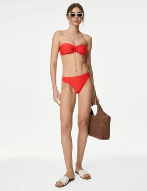 Textured High Leg Bikini Bottoms