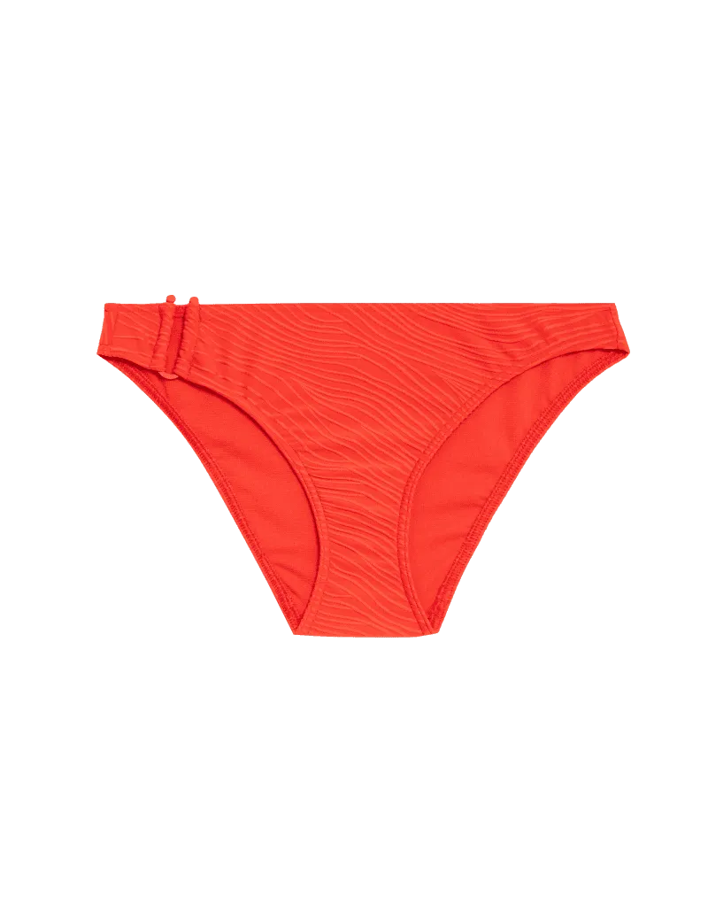 Textured High Leg Bikini Bottoms