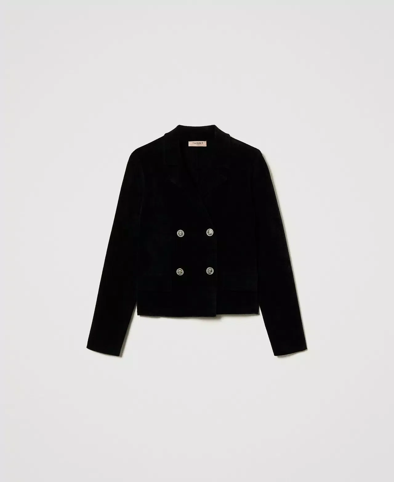 TWS-242TT3230 BLACK KNIT BLAZER