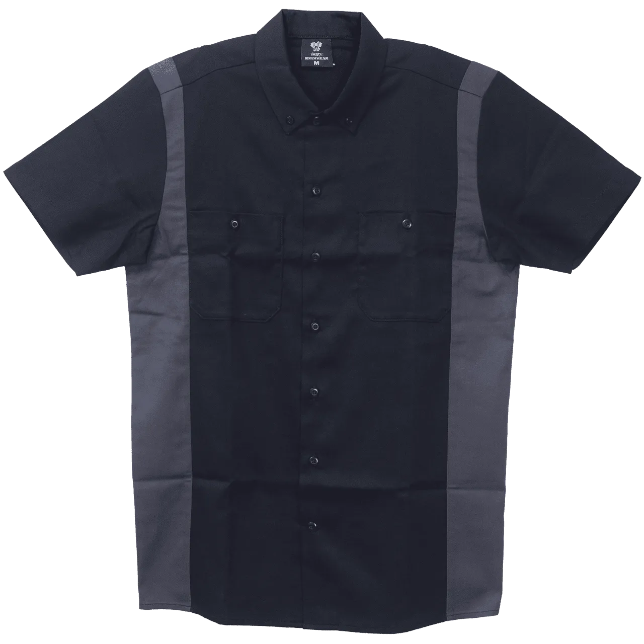 Vance - Men's Work Shirts Black with Grey sides